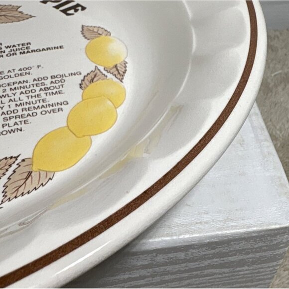 Lemon Meringue Pie Recipe Plate Vintage Festival Ironstone 10.5" - Picture 9 of 9